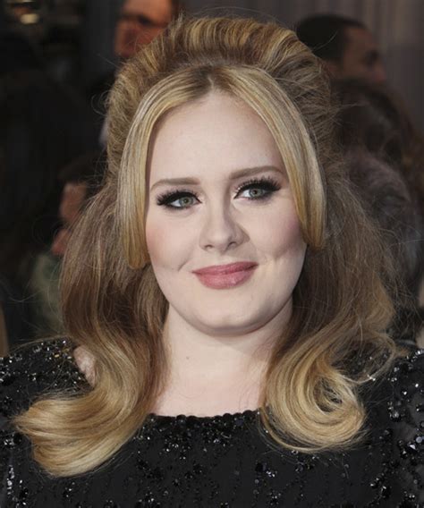 Adele hairstyle medium hairstyles blonde wavy bob dark haircut champagne hair highlights layered light formal short thehairstyler face brook kelly. Adele Long Straight Casual Half Up Hairstyle - Dark ...