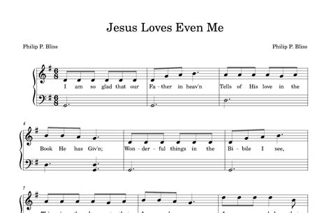Jesus Loves Even Me Sheet Music Philip P Bliss Easy Piano