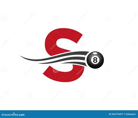 letter s billiards or pool game logo design for billiard room or 8 ball pool club symbol vector