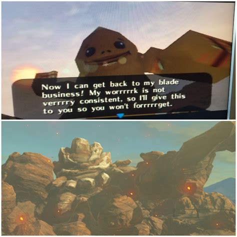 Oot Botw Realized Today That Daruks Statue In Botw Makes The Same