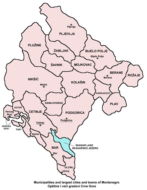 Karta Crne Gore Sa Gradovima Geografski Podaci Opstina Niksic