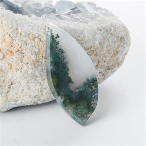 indonesian moss agate cabochon