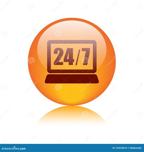24 Hours Support Icon Button Stock Illustration Illustration Of