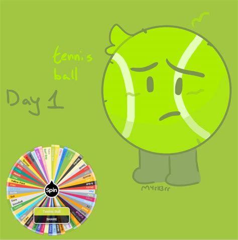 Bfb Wheel Day 1 Tennis Ball By M4rk3rr On Deviantart