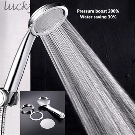 Brand New Handset Handheld Stainless Steel High Pressure Self Pressurizing Water Saving Shower
