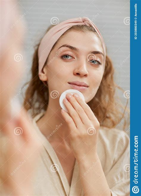 Woman Taking Care Of Her Face Stock Image Image Of Wellbeing Closeup 203880349