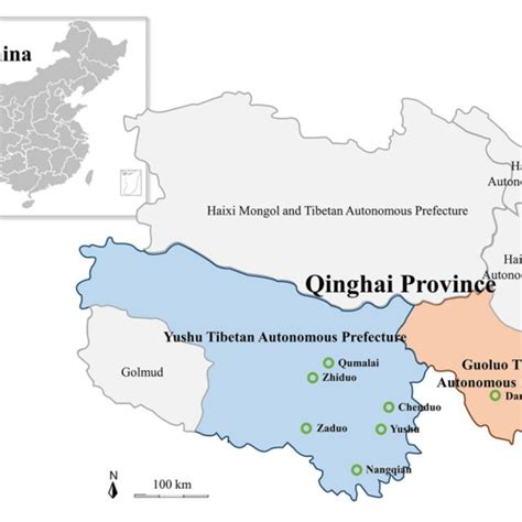 Map Of The Qinghai Tibetan Plateau Area And Qinghai Province Showing