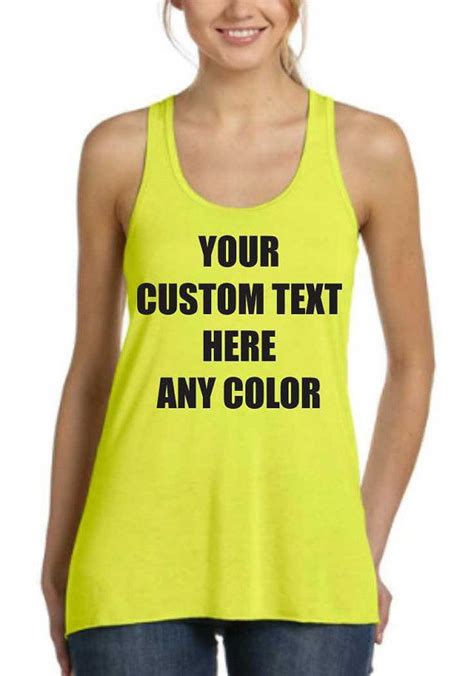 Custom Tank Top Personalized In Any Texts Colors Racerback Flowy Tank