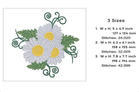 Daisies Embroidery Design Embroidery Escape