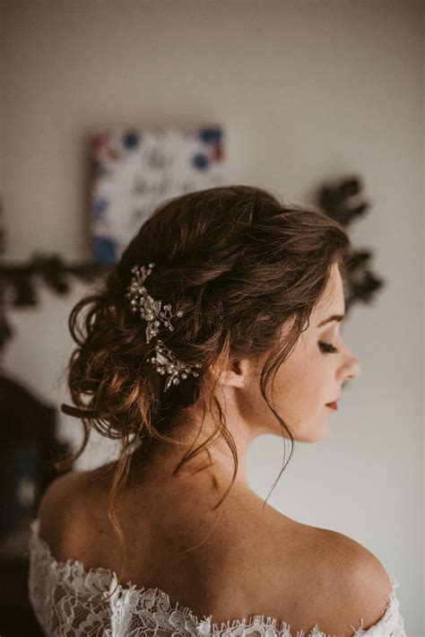 Wedding Hairstyles Loose Romantic Updo Loose Braids Crystal And