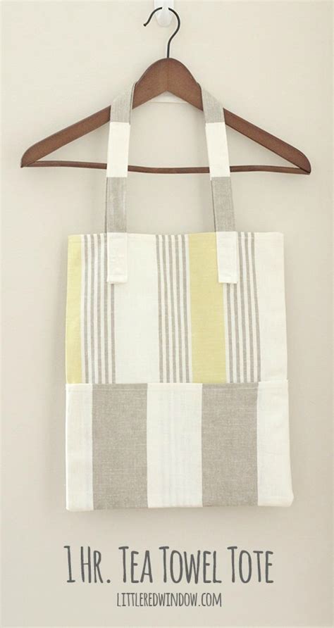 One Hour Tea Towel Tote Bag Free Pattern Sew Modern Bags