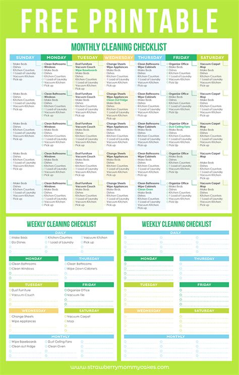 Calendar items preschool printables main page. Preschool Ponderings: Friday Freebie - Cleaning Checklist