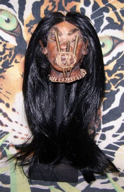 Museum Quality Shrunken Head Replica Jivaro Tsantsa Mummiefied Gaff