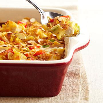 Select light sour cream to lower fat and calorie content. Hot Chicken Salad Casserole | Diabetic Living Online