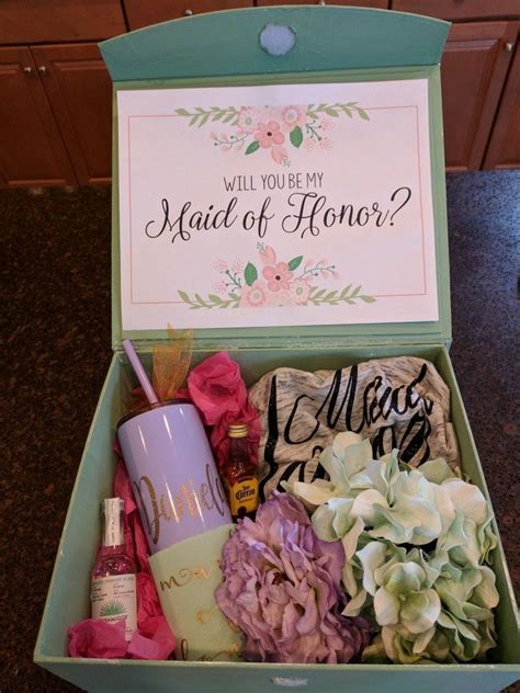 Maid Of Honor Proposal Box Ts For Wedding Party Bridesmaid