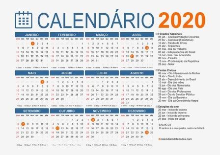 Mas a boa notícia é que muita gente estará de férias! CALENDARIO 2020 FERIADOS VITORIA ES - Calendario 2019