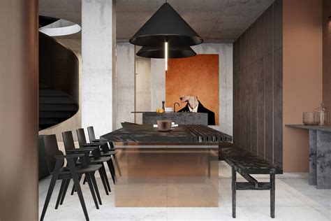 Creative Use Of Copper In Interior Design Rustic Dining Room Loft