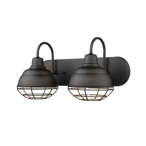 The solid faux wood base with matte black accents add charm and provide your. Millennium Lighting 2-Light 18 in. Matte Black Vanity ...