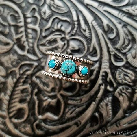 Handmade Sterling Turquoise Ring Western Cowgirl Jewelry Rustic