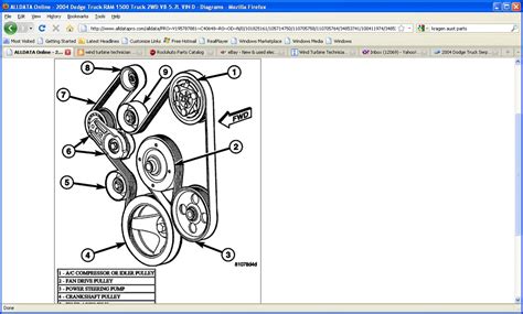 Dodge Ram Serpentine Belt Diagram