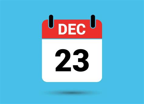 December 23 Calendar Date Flat Icon Day 23 Vector Illustration 32460841