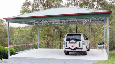 The carport has a gable roof and you can make adjustments easily to suit your needs. Hip Roof Carport - oversized double carport. Could also ...