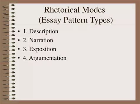 Ppt Rhetorical Modes Essay Pattern Types Powerpoint Presentation