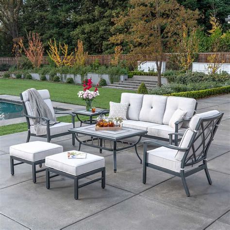Carnegie 7 Piece Deep Seating Set In 2020 Outdoor Furniture Sets