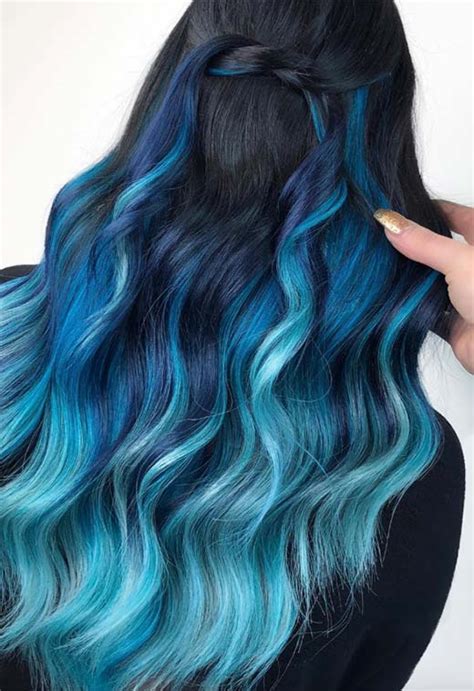 How To Get Blue Tips On The End Of Black Hair Hairstylecamp