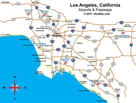 La Freeway Map Los Angeles Freeway Map California Usa