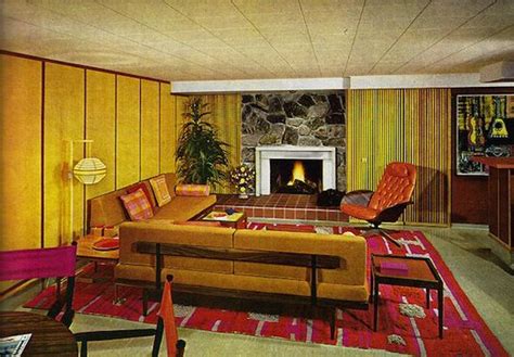 70s Decor Rugs Colors Wood Panel Walls Stone Wall