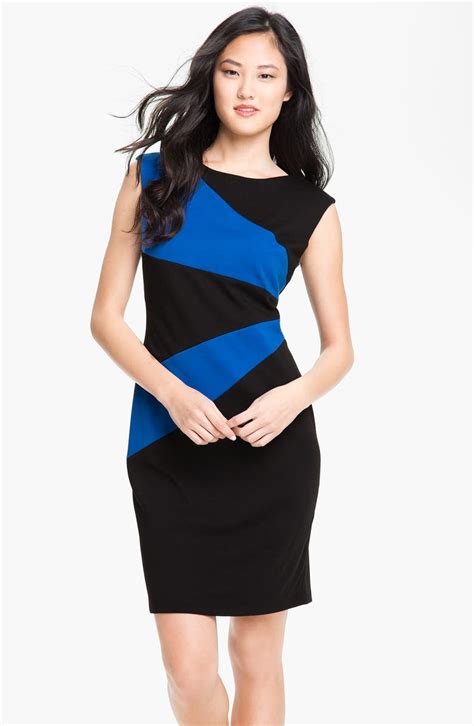 Calvin Klein Angled Colorblock Ponte Knit Dress Nordstrom