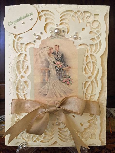 vintage style wedding card for bride and groom etsy uk wedding congratulations card