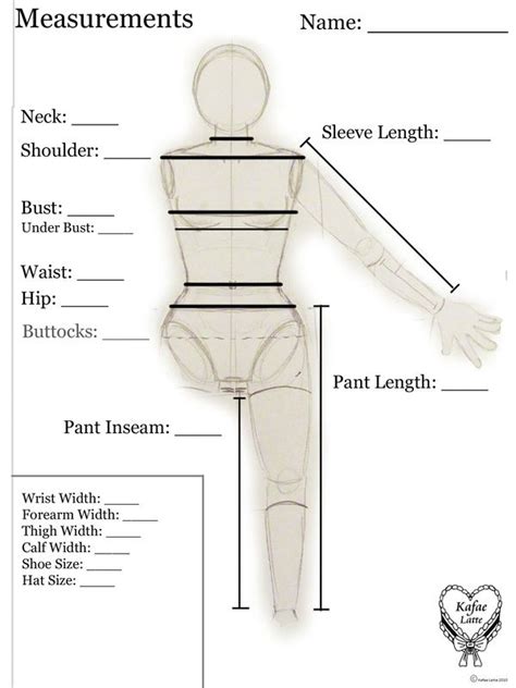 Pdf Printable Body Measurement Chart For Sewing Pdf Printable Word Searches