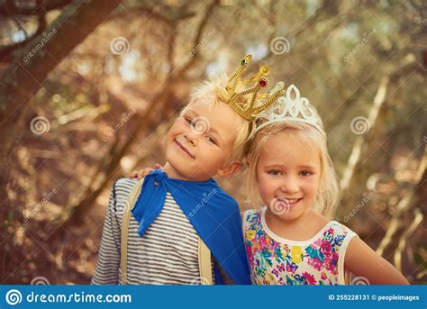 The Royal Siblings Portrait Of Two Little Children Playing Together
