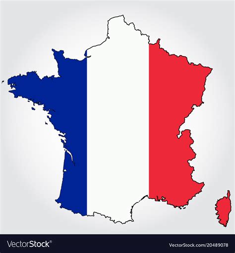 France Map Outline With Map Royalty Free Vector Image
