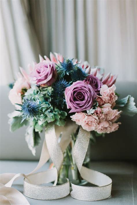 Jewel Toned Wedding Bouquets For Glamorous Brides Mywedding Purple