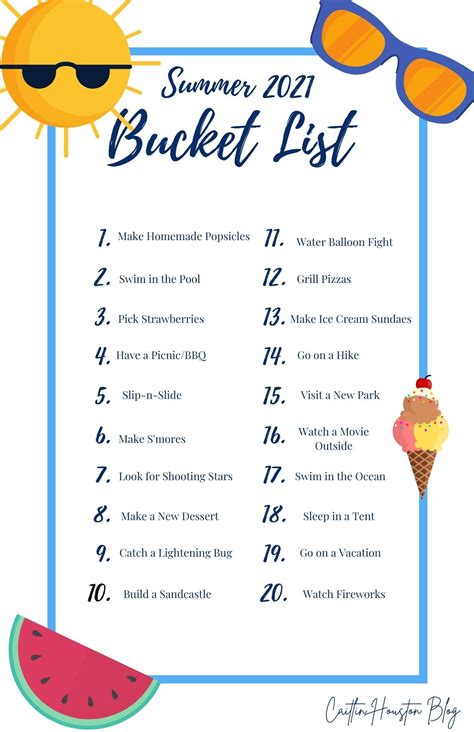 Summer Bucket List 2021 in 2021 | Summer bucket, Summer bucket lists, Summer bucket list printable