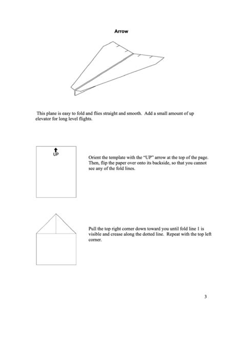 Arrow Paper Airplanes Printable Pdf Download