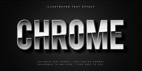 Premium Vector Silver Shiny Chrome Text Style Font Effect