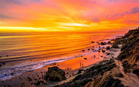 Sunset Malibu Beach California Wallpapers - Wallpaper Cave