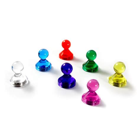 Clear Acrylic Magnetic Push Pins Assorted Colors Ø11 Mm X 17mm