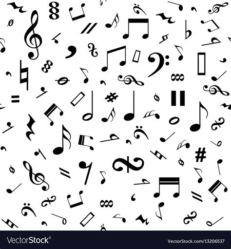 Yellow dream house music party party poster. Seamless black and white music notes background Vector Image