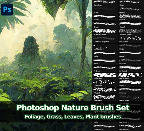 Photoshop Foliage Grass Leaves Plant Brushes By Fantasyuniverseart