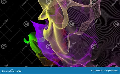 Luminous Energy Wavy Lines Abstract Light Effect Glowing Neon