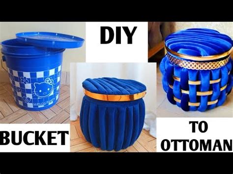 I Transformed A Simple Bucket Into An Ottoman With Storage Youtube