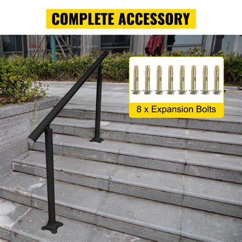 Vevor Outdoor Stair Railing Kit Ft Handrails Steps Adjustable