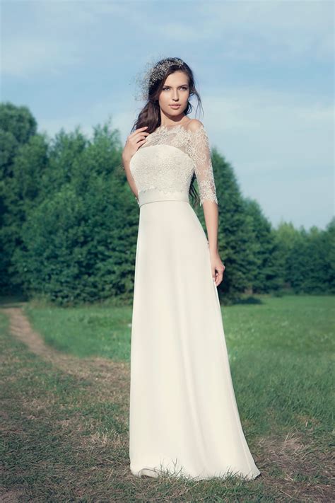 Choose a white or colored wedding dress. Simple long sleeve wedding dresses | Alexis by Ricca Sposa ...