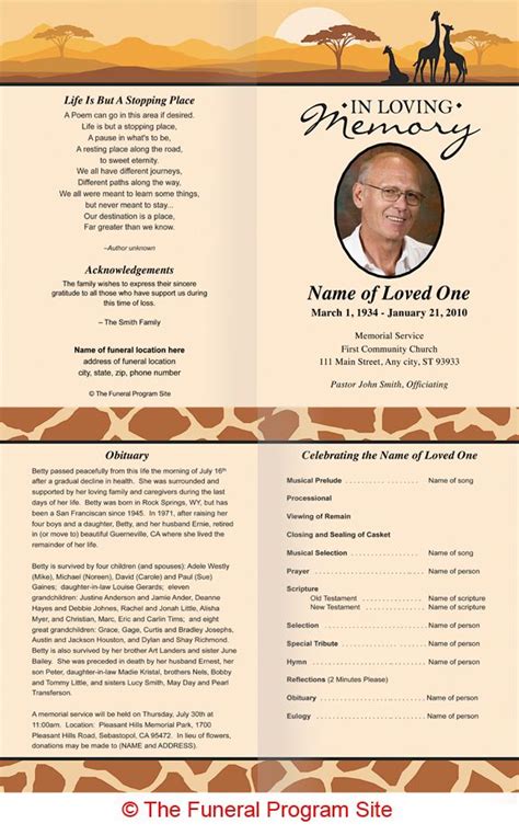 • • perform the flower talk • prepare mother's/father's day cards before or after a memorial programs templates funeral | Templates » Memorial ...