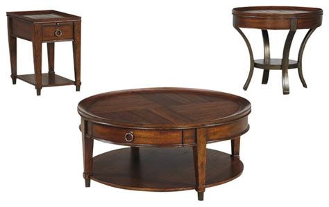 Hammary Sunset Valley 3 Piece Round Cocktail Table Set Traditional Coffee Table Sets By